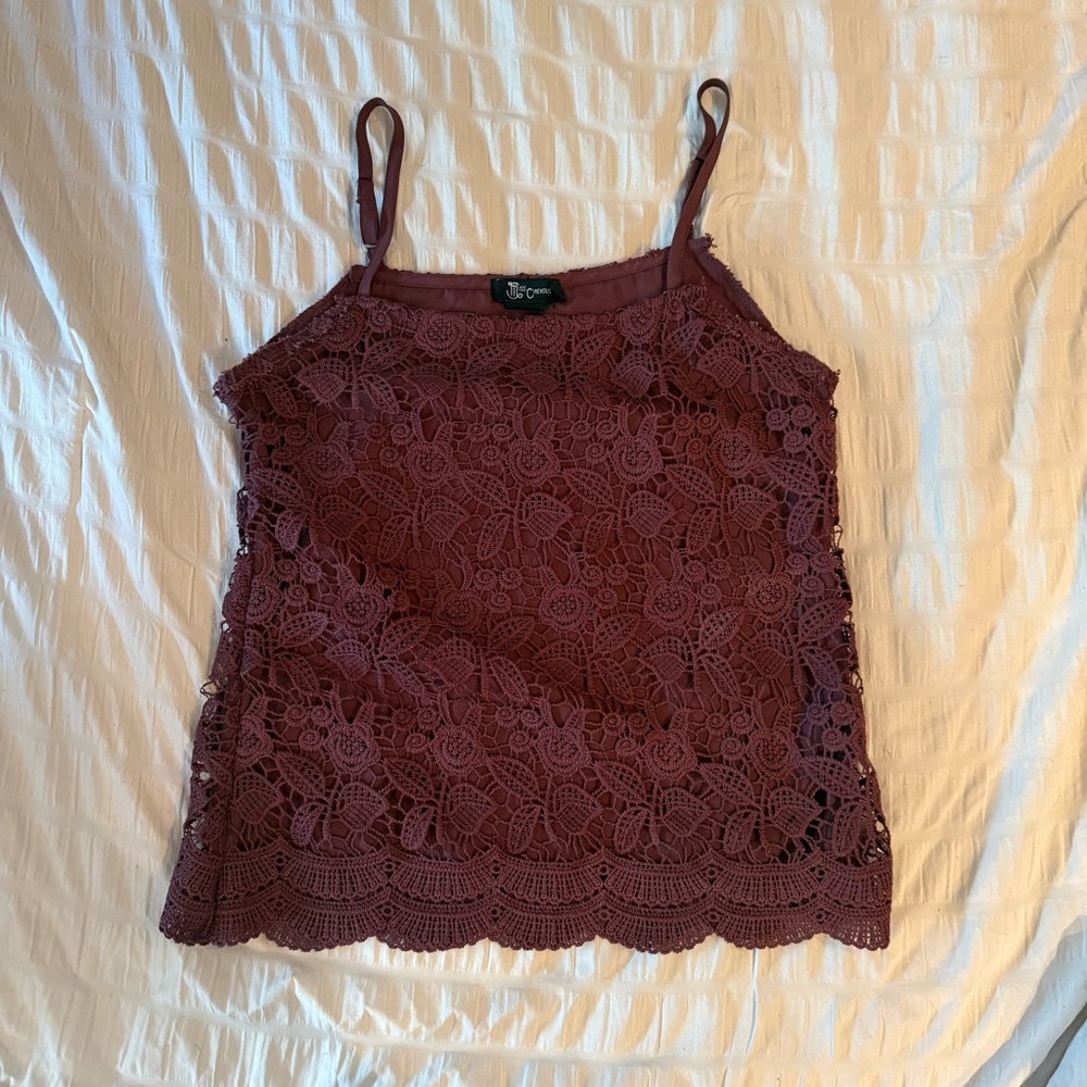 Miss Chievous Women's Crochet Camisole - Burgundy